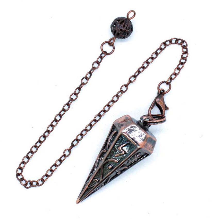 Healing Wellness - Copper Metal Rune Pendulum For Dowsing